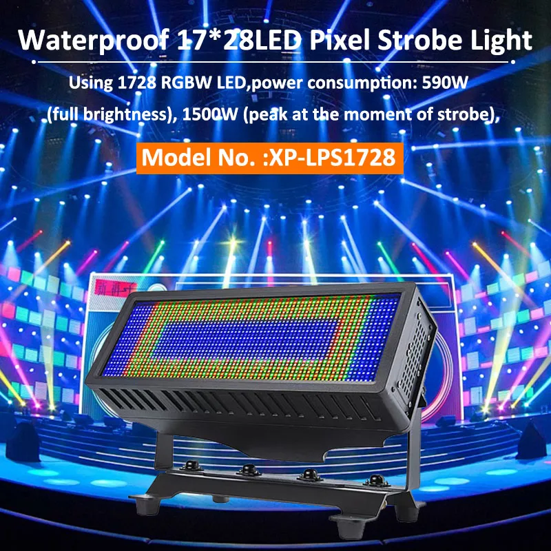 Vlite Super bright Waterproof IP65 1728 RGBW stage light for show LED Strobe