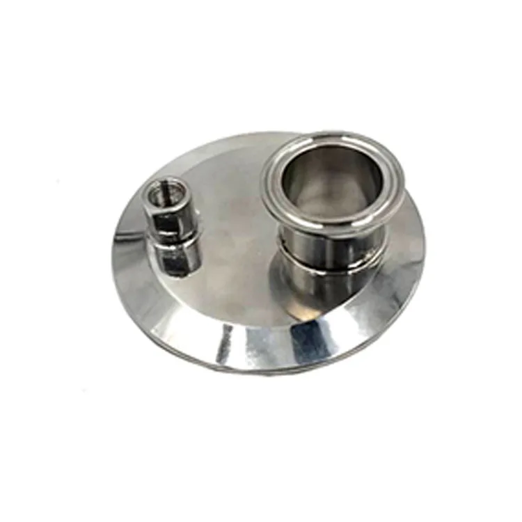 SS304 Tri-Clamp flat end cap lid with NPT port with triclamp ferrule opening