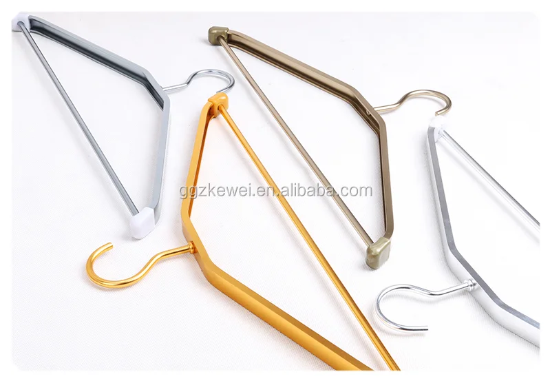 YH-8101 factory wholesale high quality metal aluminum gold color adult pants shirt coat laundry clothes hanger for cloth