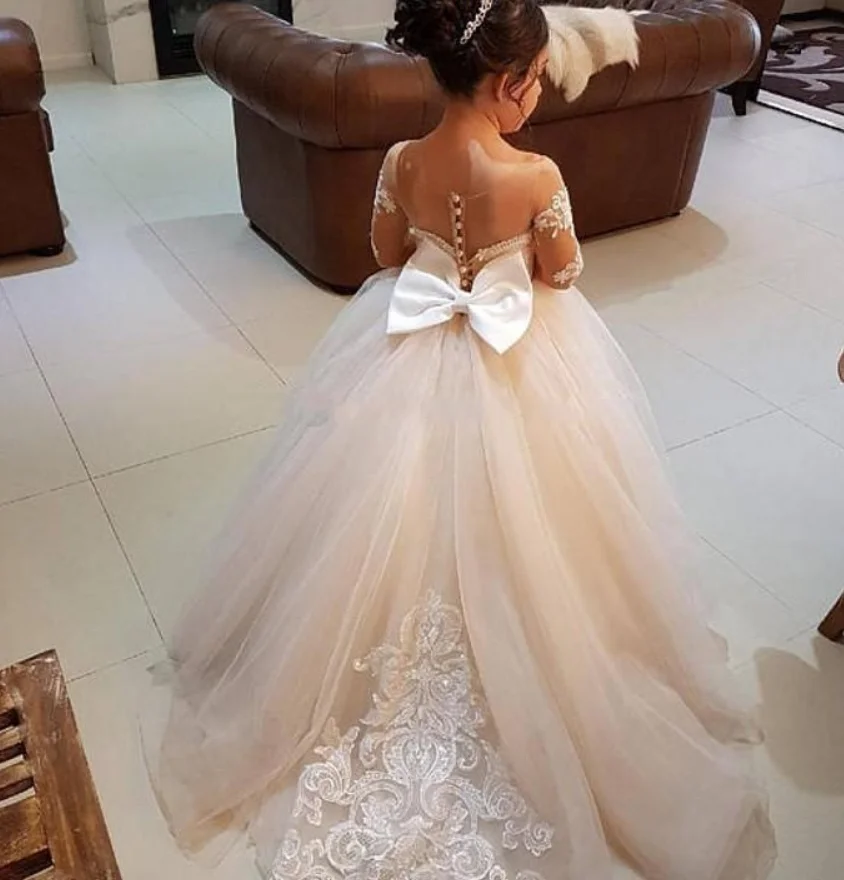 Красивое кружевное вечернее платье принцессы для девочек на Рождество и день рождения CS9151