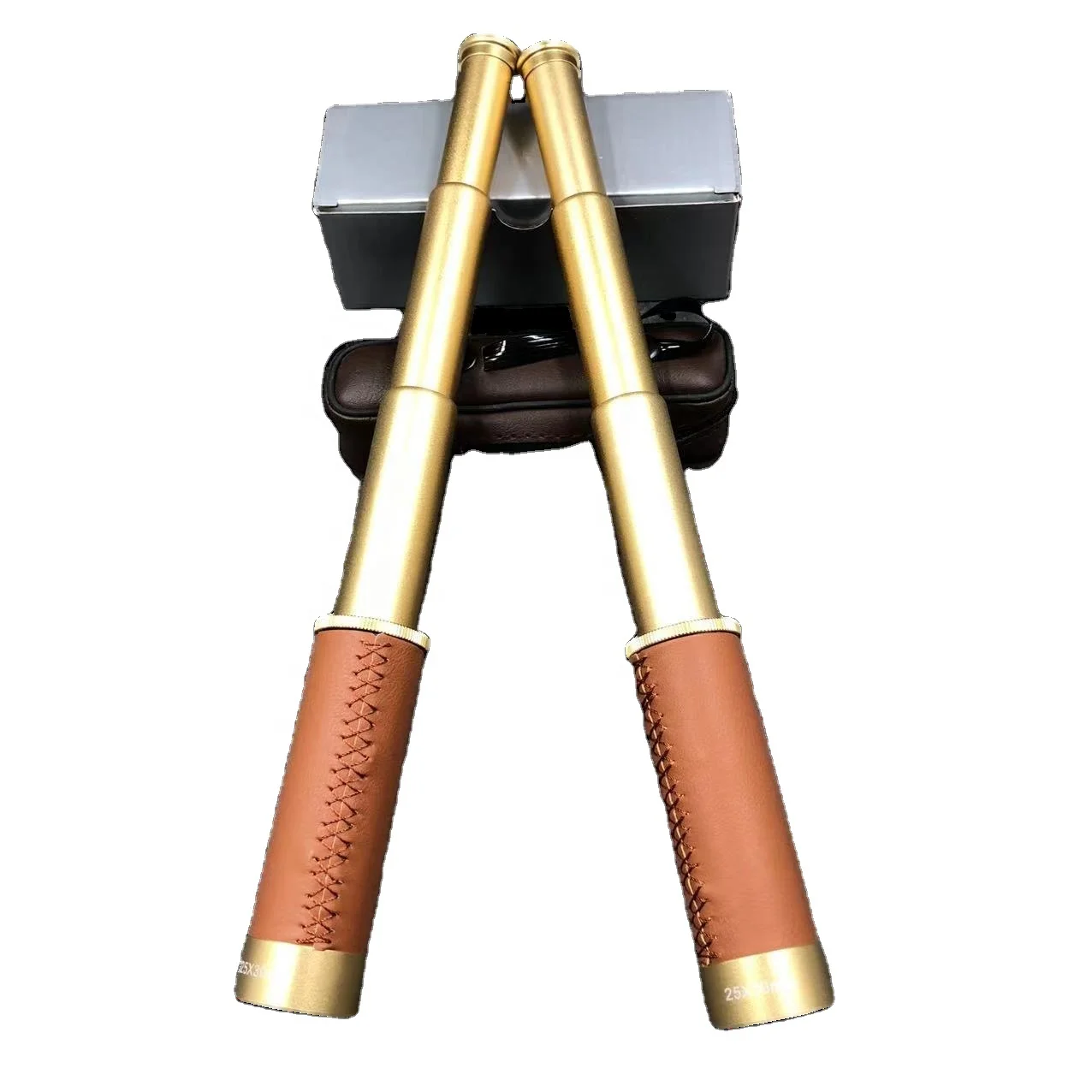 25x30 single barrel looking metal far mirror portable pocket pirate mirror with leather bag gift