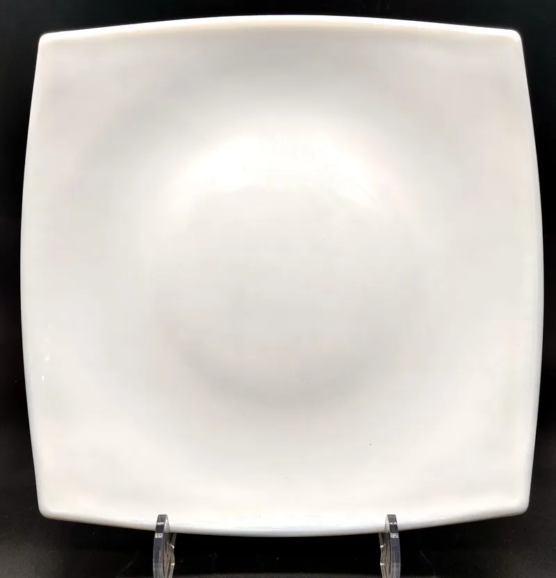 
 Квадратная посуда из опалового стекла, простая белая недекорированная закаленная стеклянная посуда  