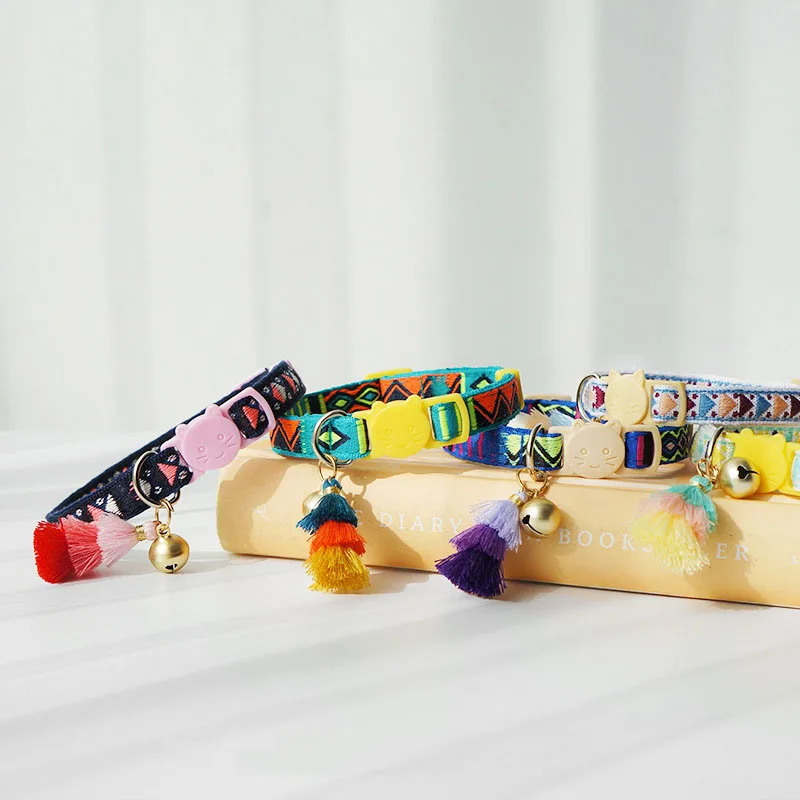 handmade safety dog and cat necklace laser reflective collar halloween wholesale orange bowtie diamond collars christmas toy