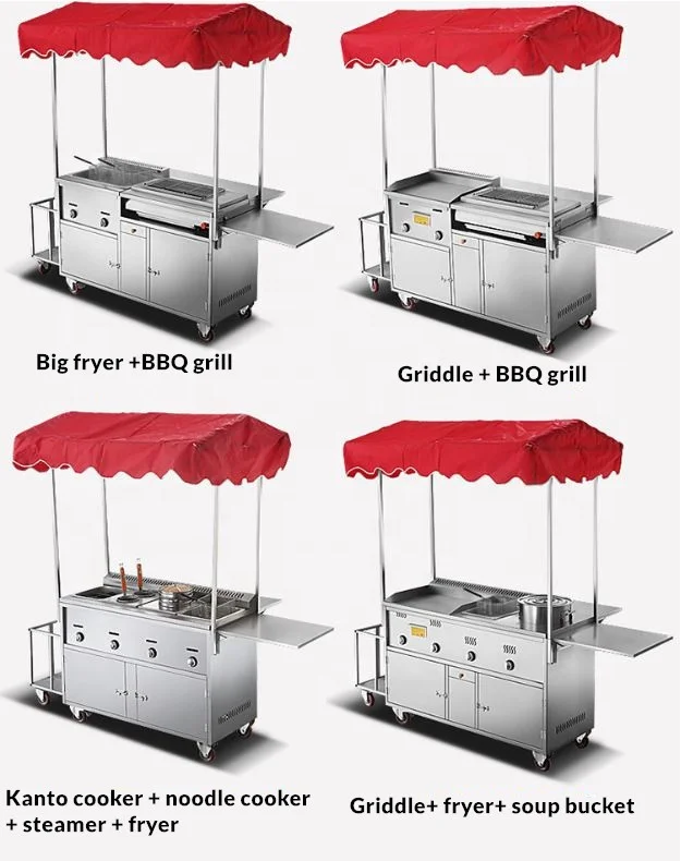 Snack food truck small gas mobile fast food cart mobile trailer kitchen for sale