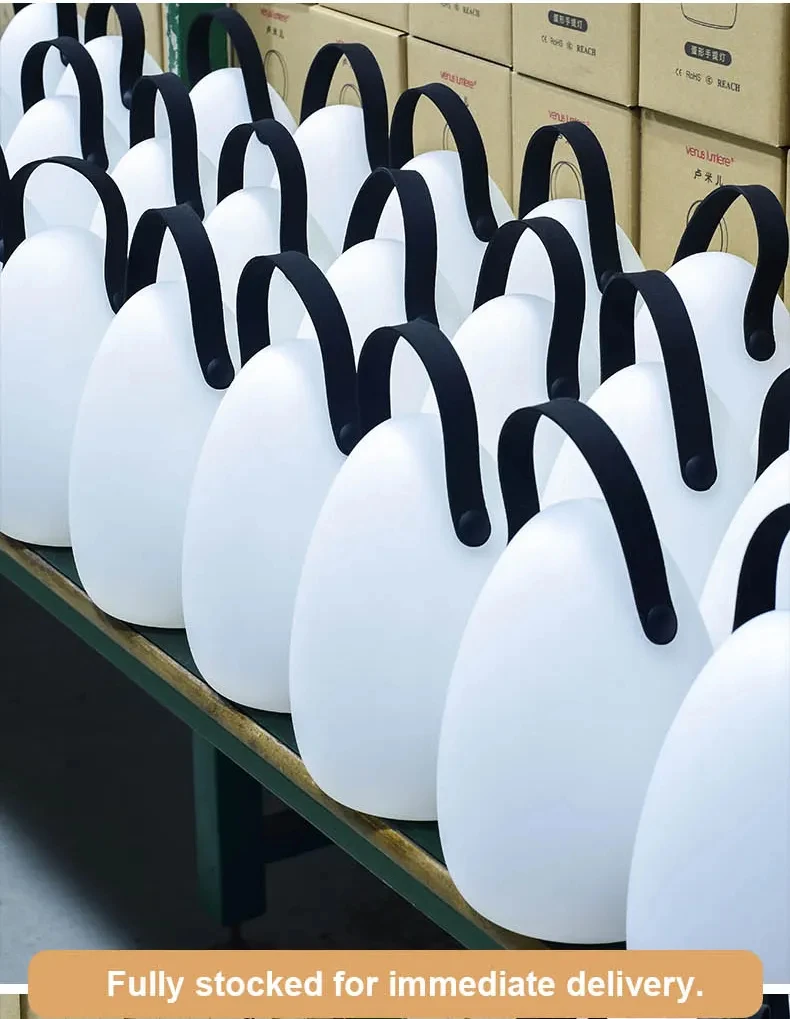 Indoor/Outdoor Waterproof Sleek Polyethylene Shade 8 Vibrant RGB Colors Symphony Mode Portable LED camping Lamp With Remote