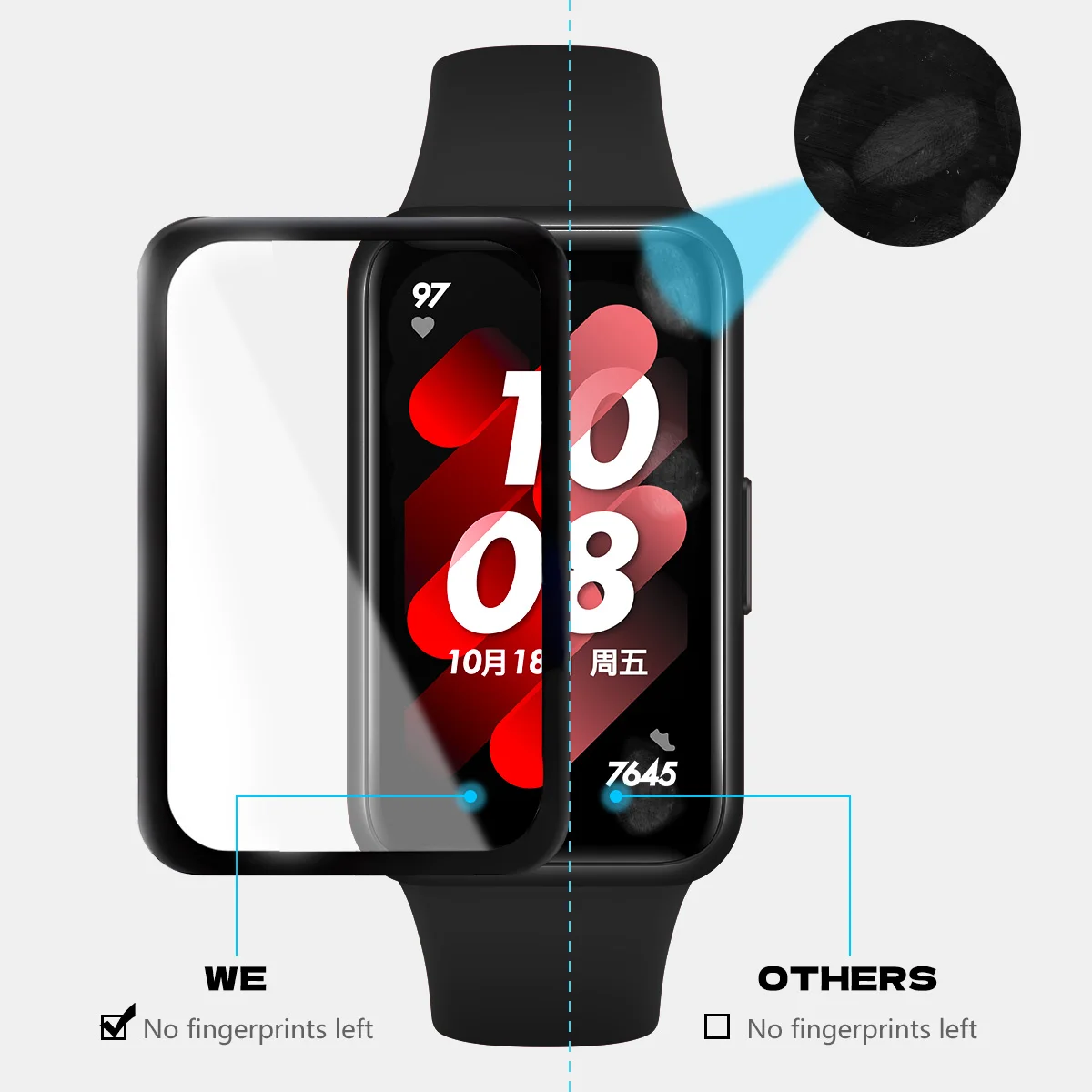 5D Protective Film for Samsung Galaxy Fit 3 Screen Protector Anti-scratch for Galaxy Fit3 Smartwatch Protector Not Glass