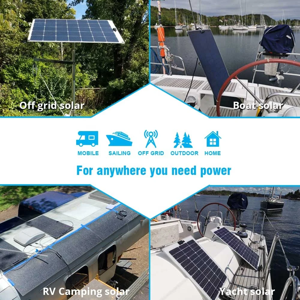 Walk on marine grade solar pv panels 130w back contact mono cell for rv roof flat area watch stars at night laying on boat deck