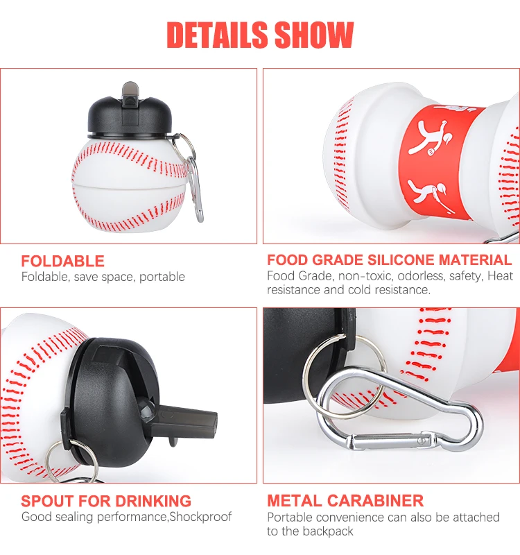 Outdoor Sport BPA FREE Silicone Water Bottle For Children botella de agua plegable School Water Bottled