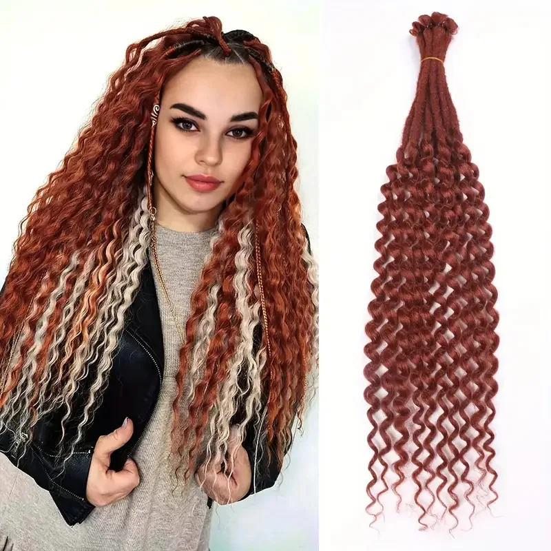 24-Inch Soft Handmade Synthetic Dreadlock Extensions 10 Strands/Pack with Curly Ends High Temperature Fiber Braids Locs SE Brand