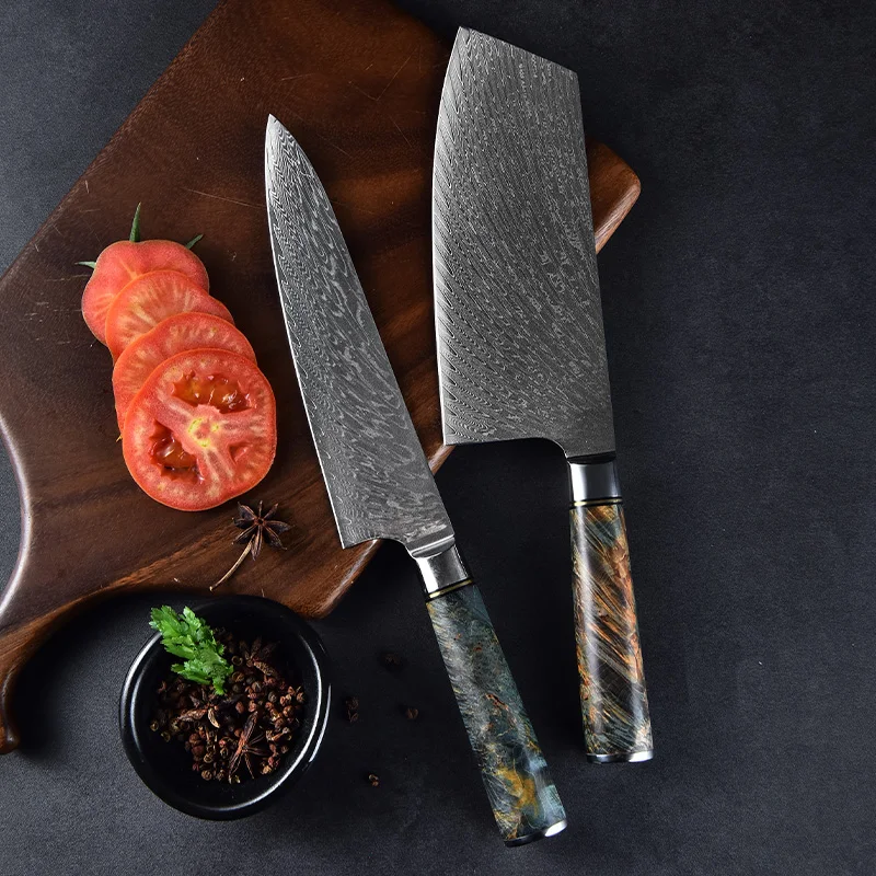 OEM Novel 8 Inch Japanese Damascus Steel kitchen damascus chef knife blanks wholesale