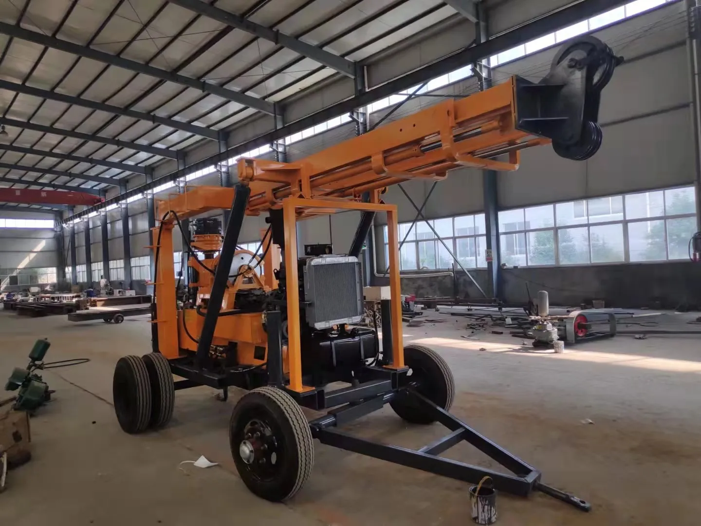 Hydraulic soil sampling diamond core wheeled portable water well drilling rigs machine