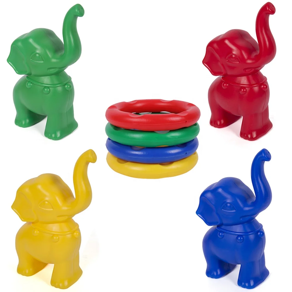 Yard Games Party Cute kindergarten Agility Rings plastic Big Elephant Ferrule Ring Toss Toys