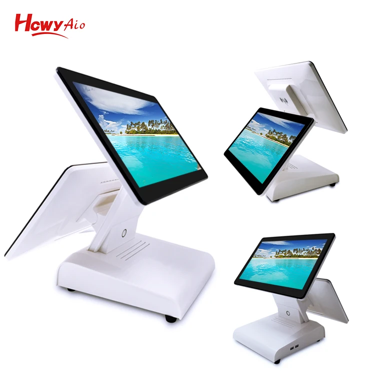 Android POS Dual Screen 14 inch Touch Screen Monitor POS Terminal With Wifi USB LAN Port