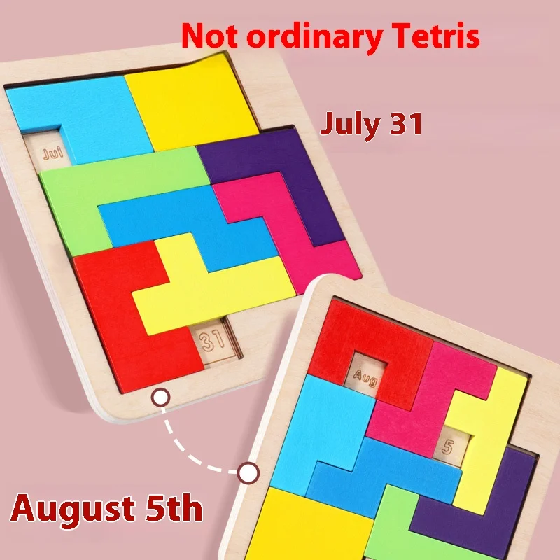 Красочная деревянная головоломка с календарем