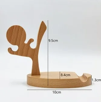 2023 New beech mobile phone base activity gift desktop mobile phone stand Wooden animal mobile phone stand
