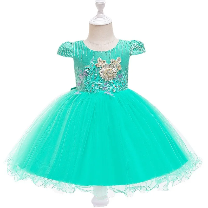 summer 2 Years Kids Evening Wear Dress Red Gauze Tulle Split Hem dress Baby Girl Birthday Party Dress for baby