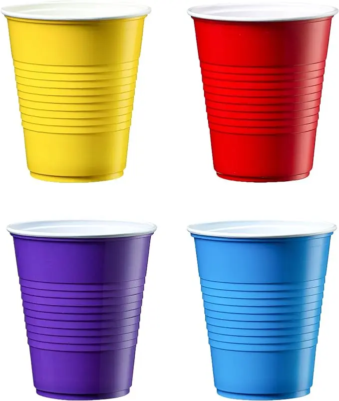 Disposable Pp Cup Custom 18 Oz Disposable Party Plastic Cups Red White Blue Beer Drinking Cups