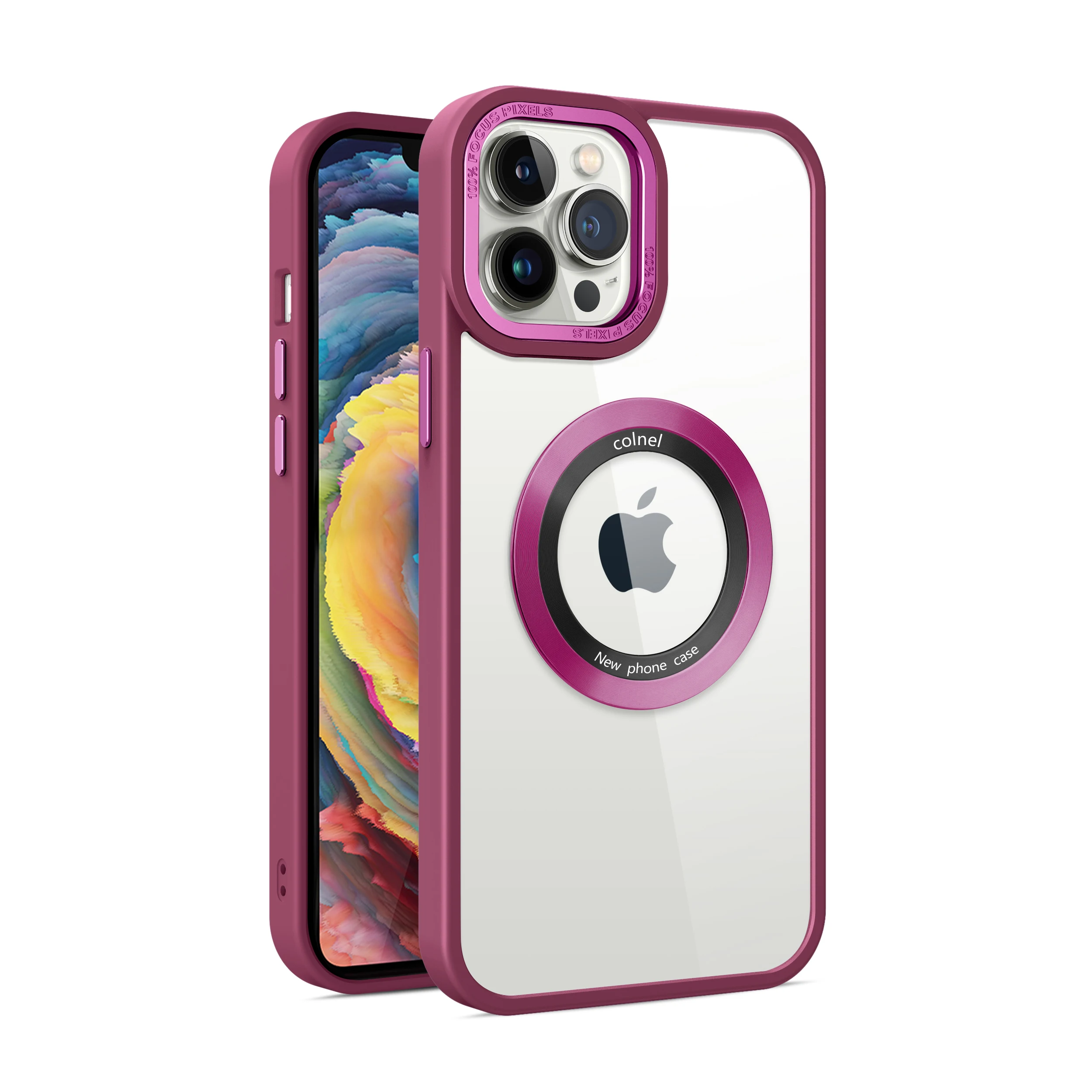 PC wireless charging clear phone case for iPhone 15 pro max back cover shockproof magnetic phone case for iPhone 12 13 14 pro