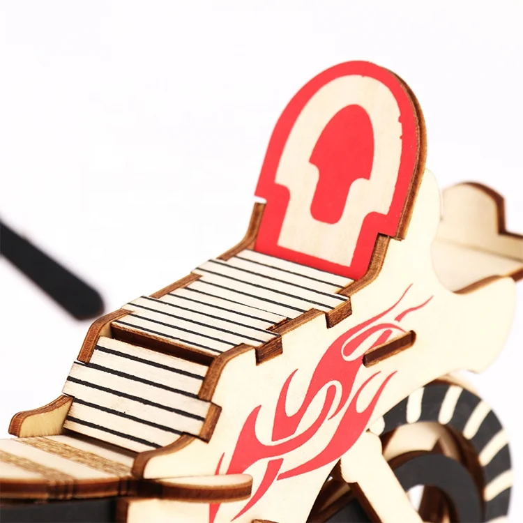 Jigsaw Puzzle Educational Wooden Cost Effective 3D Wood Motorcycle HD I Model 1set/opp Bag 30sets/ctn Shrinked Wrapped 2 Sheets