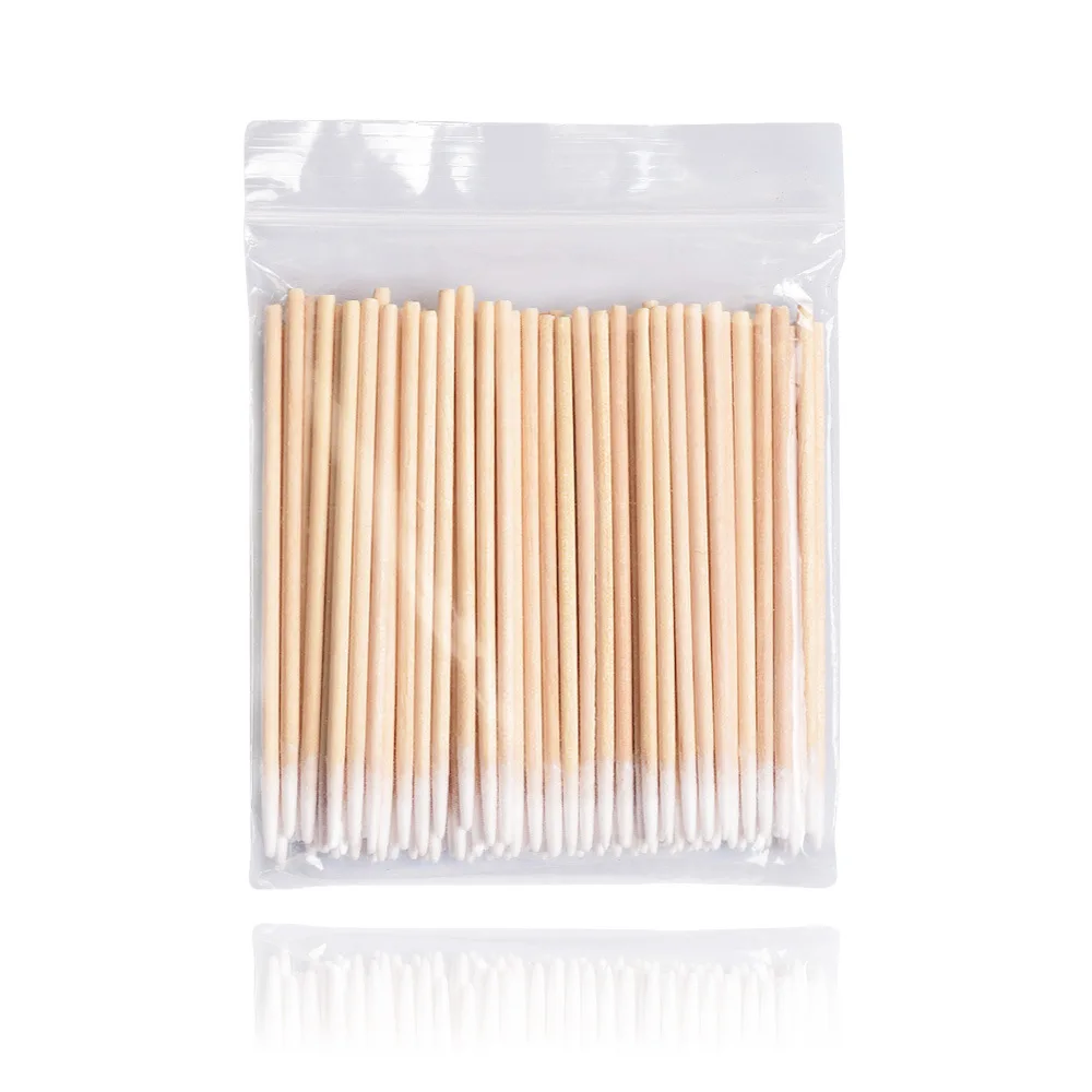 100pcs/bag Microblading Wooden Cotton Swab Cosmetics Permanent Makeup Tool