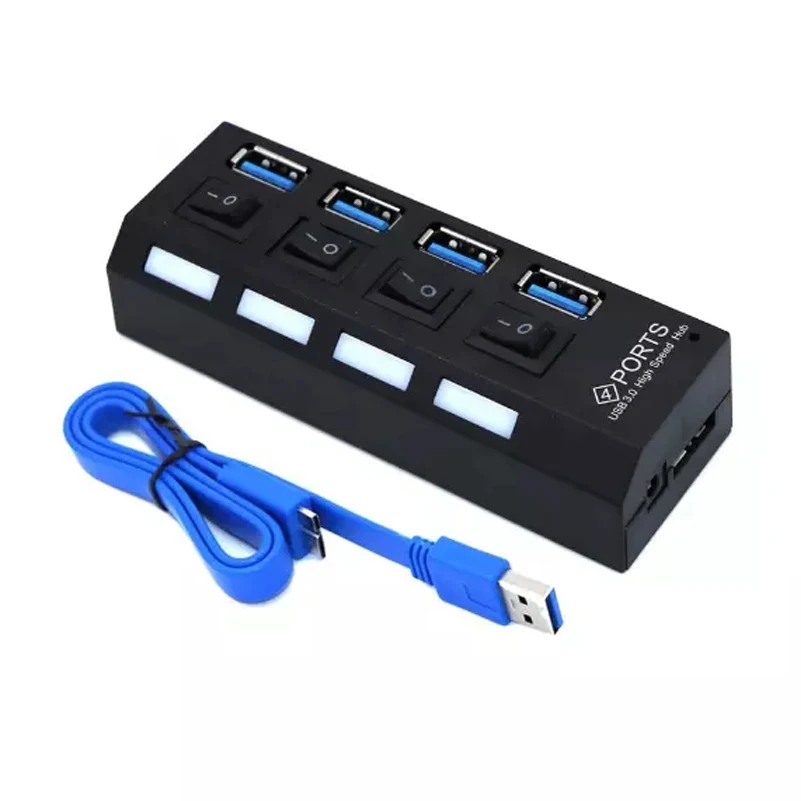 with independent power switch buttonfor charging desktop laptop extension 20 4-port usb3.0 hub