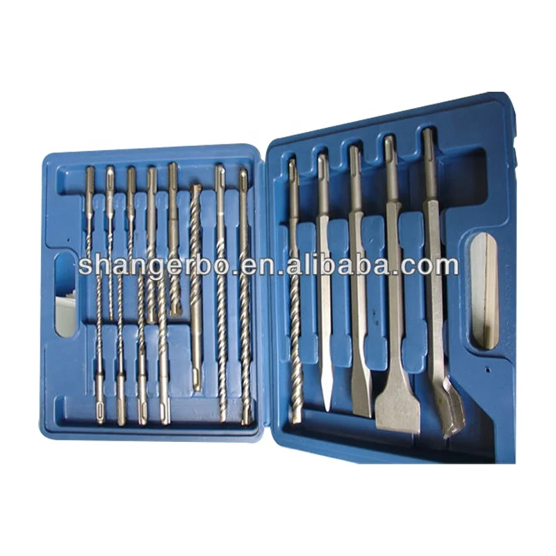 17pcs electric hammer drill bit & chisel set