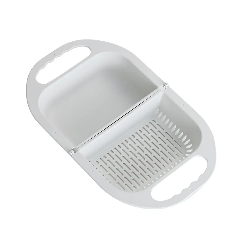 Food-safe Creative Kitchen Silicone Filter Water Drain Basket Folding Fruit Basket Colanders & Strainers Plastic Home Kitchen