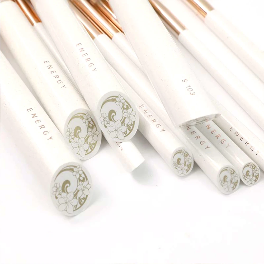 ENERGY Fashionable design luxury pro high quality 11pcs natural hair white ever beauty makeup brush set