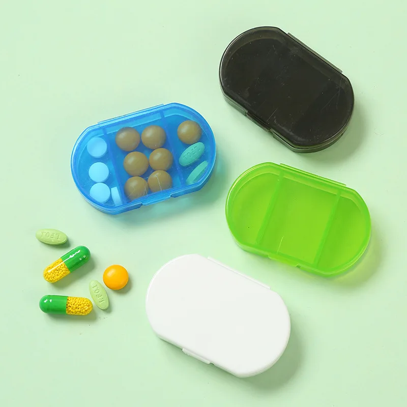 New mini Pill Box Portable 2 grids Outdoor Travel Medicine Pill Organizer daily Plastic Pill Box