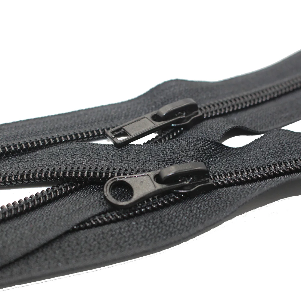 #5 two way (2 way) with plastic stopper open end nylon zipper silver teeth for sale zipper for clothes