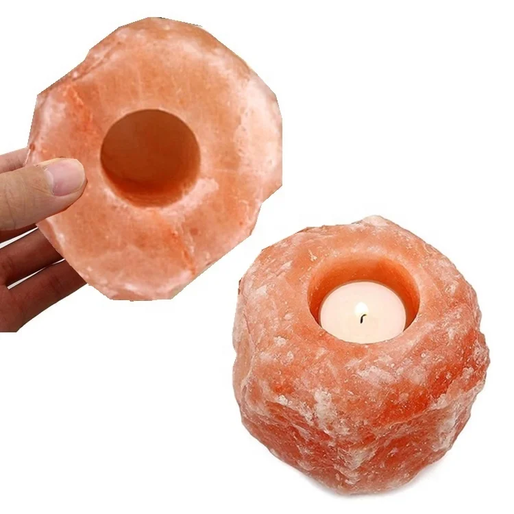Pink Himalayan crystal rock tealight candle holder Customized himalayan salt candle holders (60678048125)