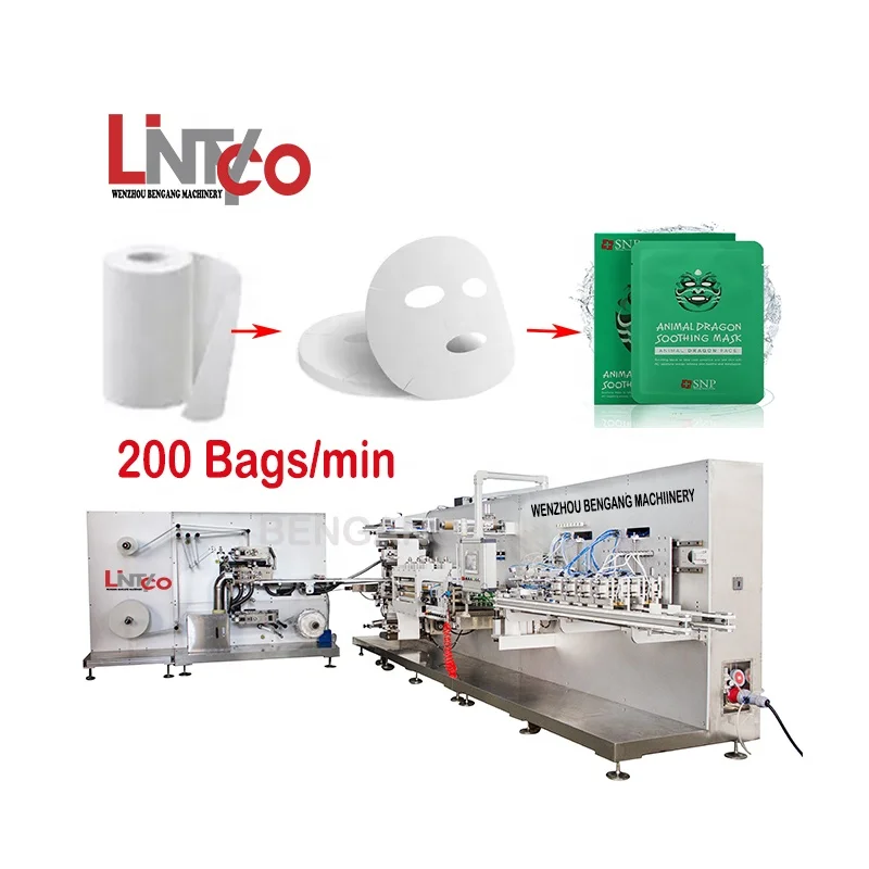 200 bags/min BenGang Korea Popular Cosmetic Face Mask Making Packing Machine Production Line