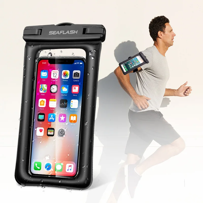 Hot-Selling TPU  Water Proof Mobile Phone Pouch Case Running Armband Waterproof Phone Bag with Lanyard