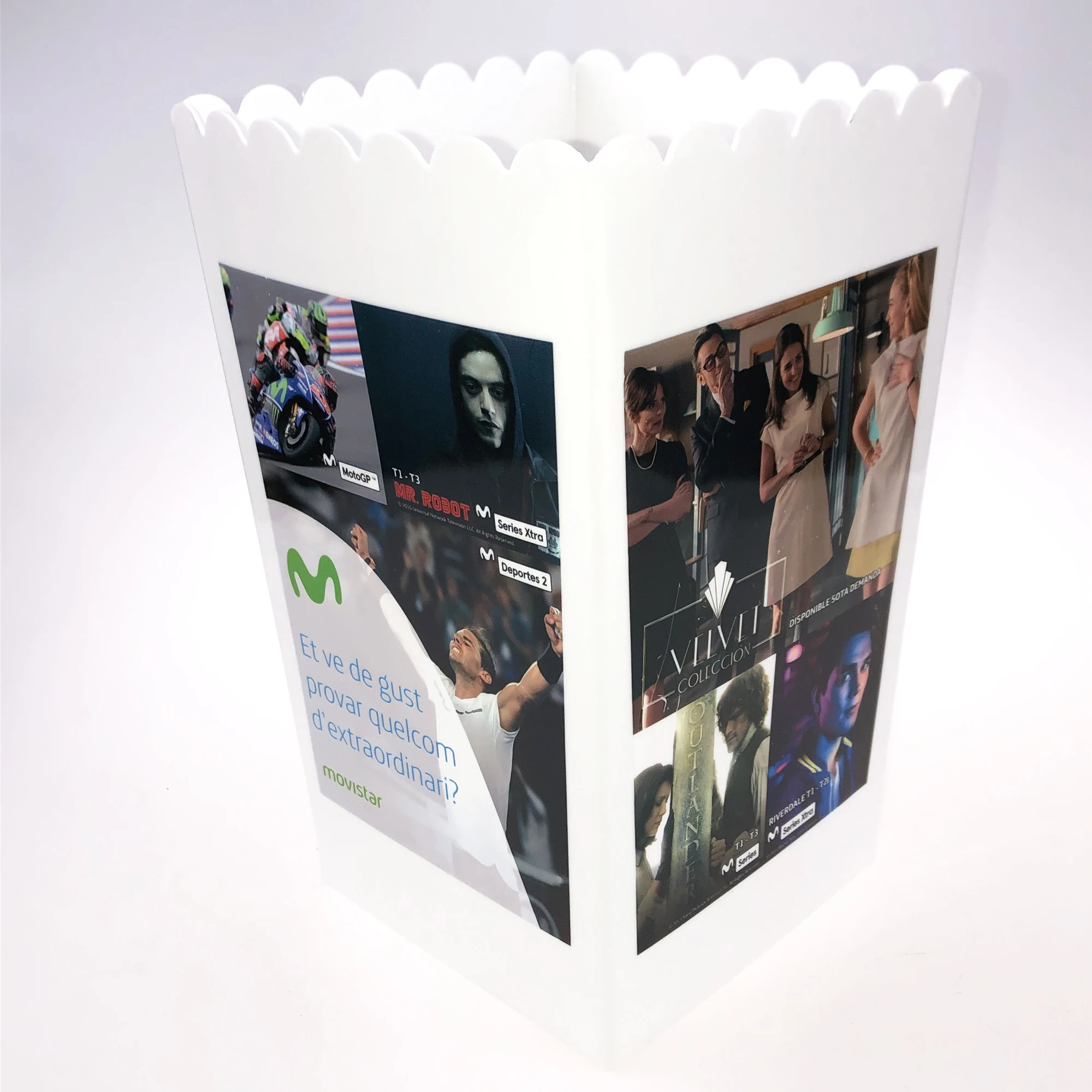 personalized Open-top Reusable popcorn bucket plastic popcorn packaging favor boxes Containers For party wedding