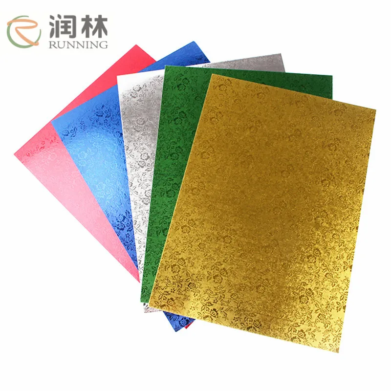 Wholesale print Embossed Aluminum foil paper custom size metallic wrapping paper