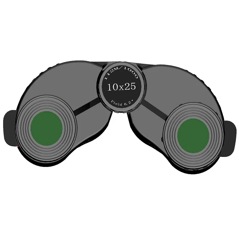 BIJIA 10X25 High Definition High Power Small Paul Binoculars Low Light Night Vision Outdoor portable For Gift/Hiking/Camping