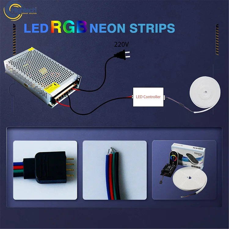 Custom Ip65 Waterproof Pvc Silicone Flex Neon Led Rope Lights Color Changing Rgb Led Neon Light