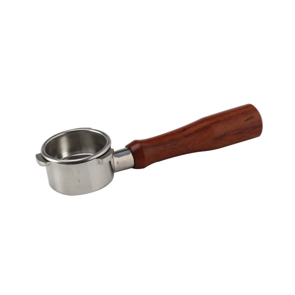 54mm Bottomless   Portafilter, For Espresso Machines Coffee Accessories with Wooden Handle And 1 Cup Filter
