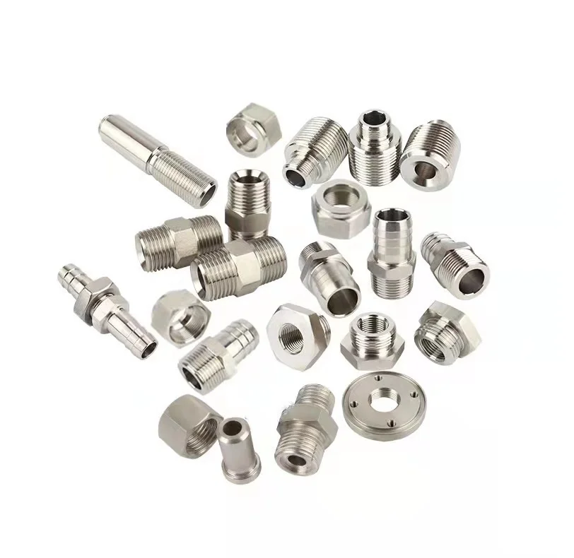 Stainless steel pipe fitting npt bsp male thread hex nipple for plumbing