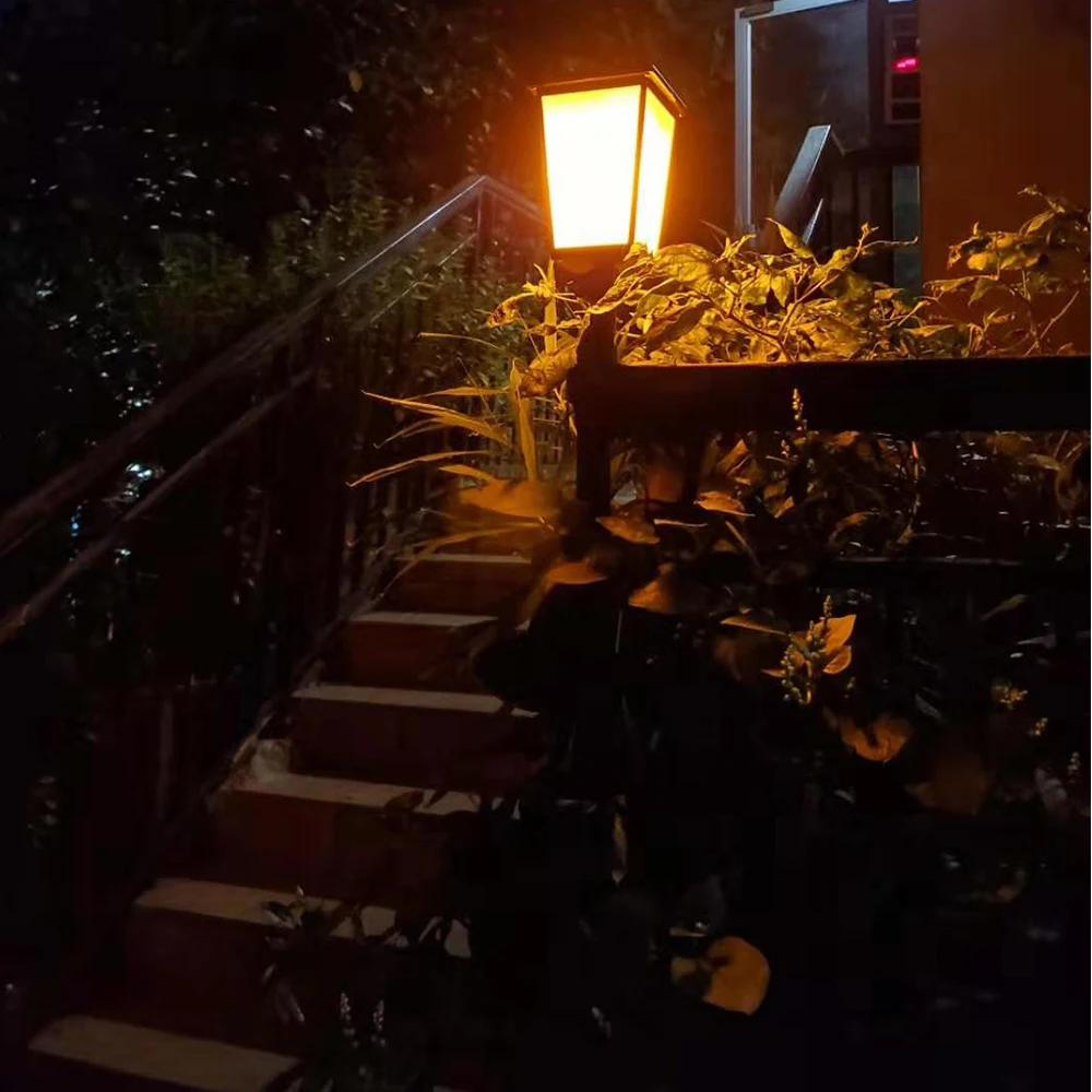 
Best Selling Solar Outdoor Led Pillar Light Solar flame light solar fire lamp 