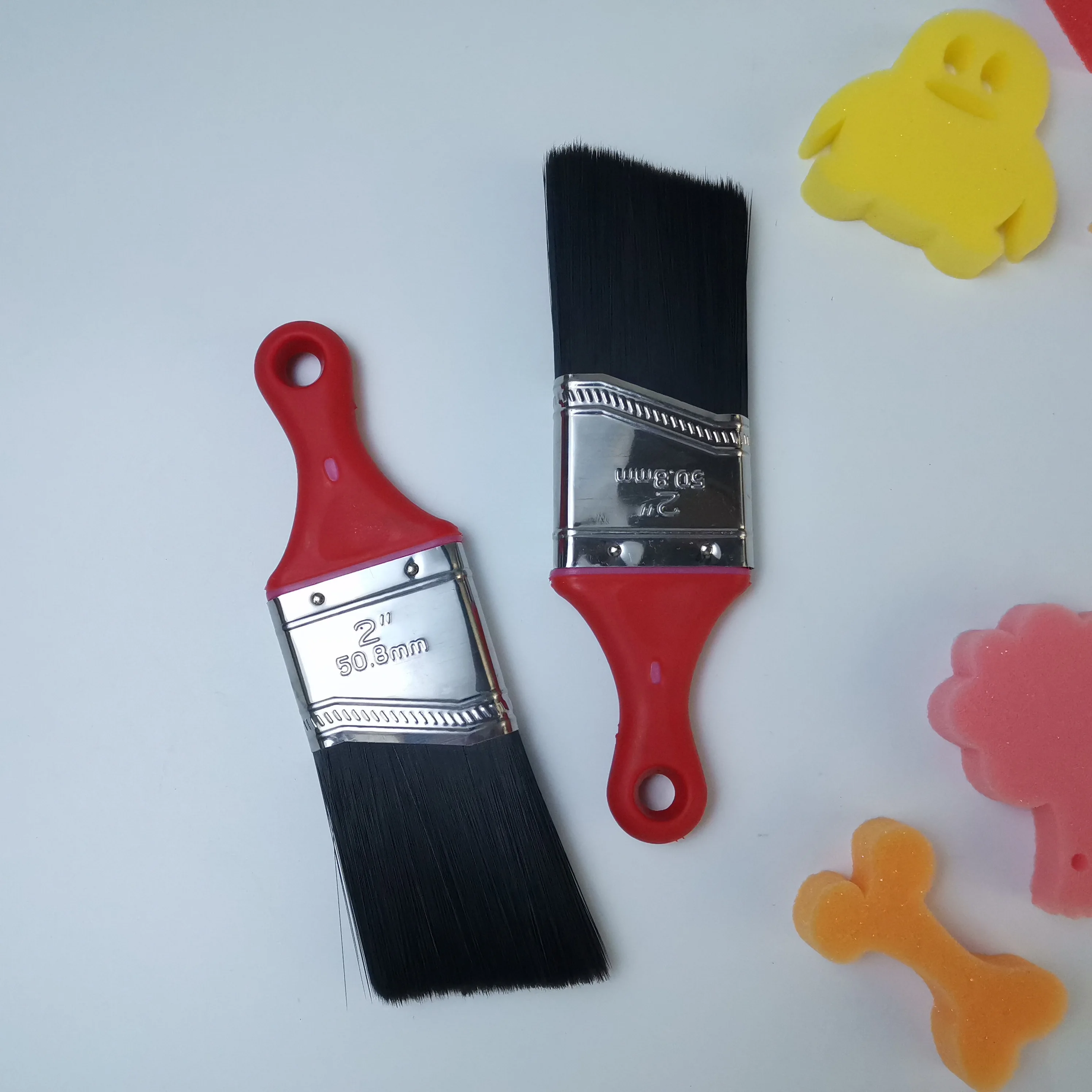 Wholesale Customizable Logo TPR Industrial Grade Polishing Angle Brush Yellow Synthetic Filament with Short Handle DIY Painting