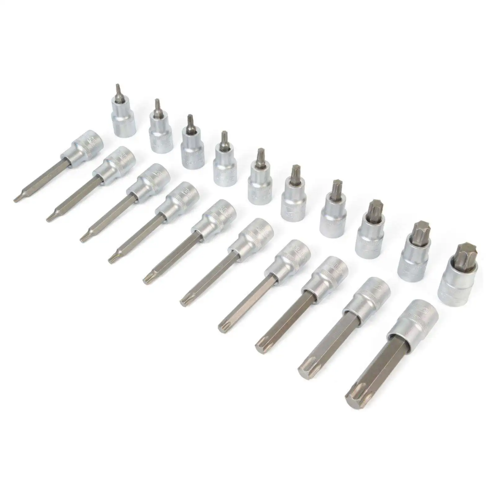 32 Pcs TORX STAR SOCKET BIT SET 1/2 Drive Extra Long and Short Wrench Sockets Kit Screwdriver Bit Set