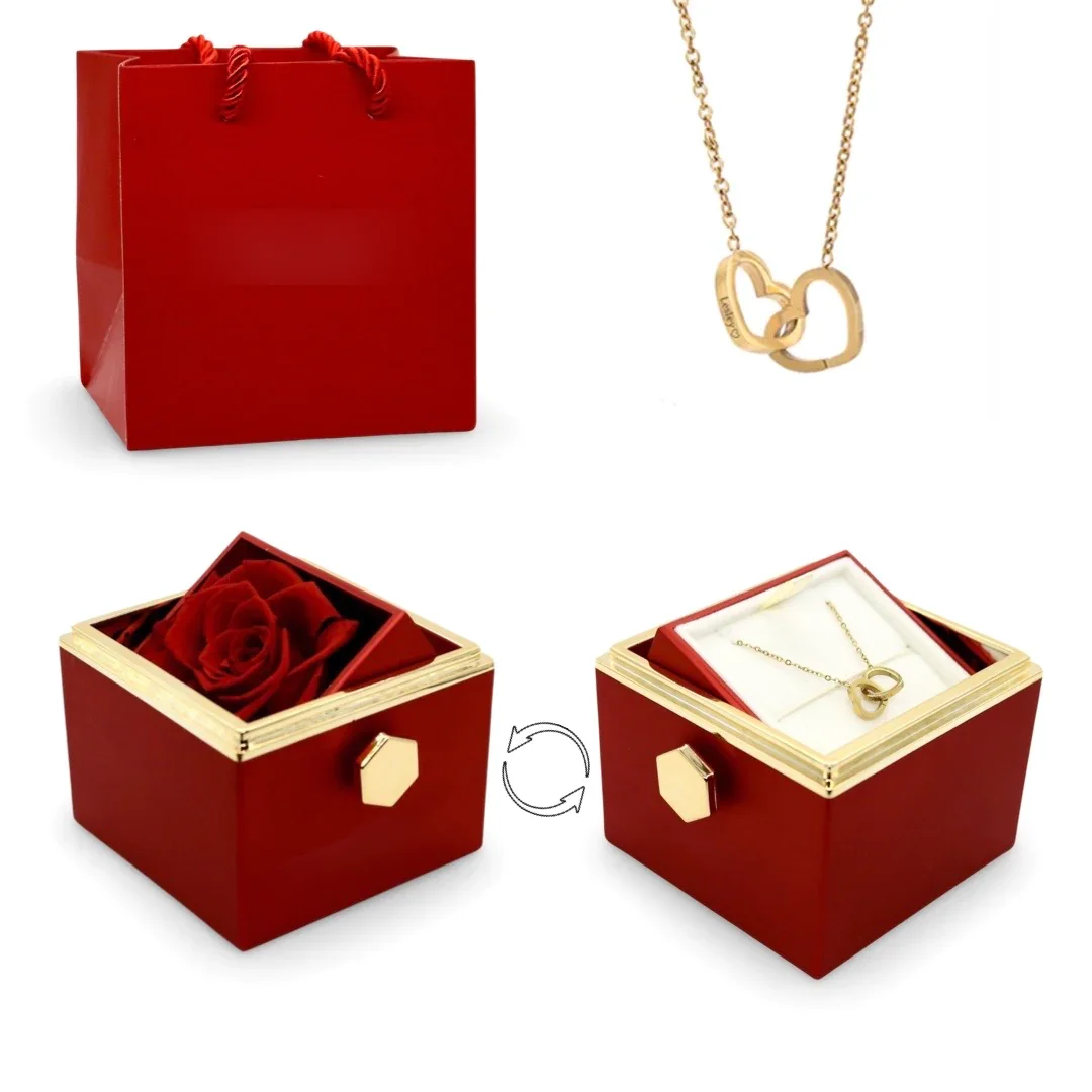 Valentines Mother Day Eternal Rose Preserved Rose Flowers in a Acrylic Box Preserved Rose in Ring Box