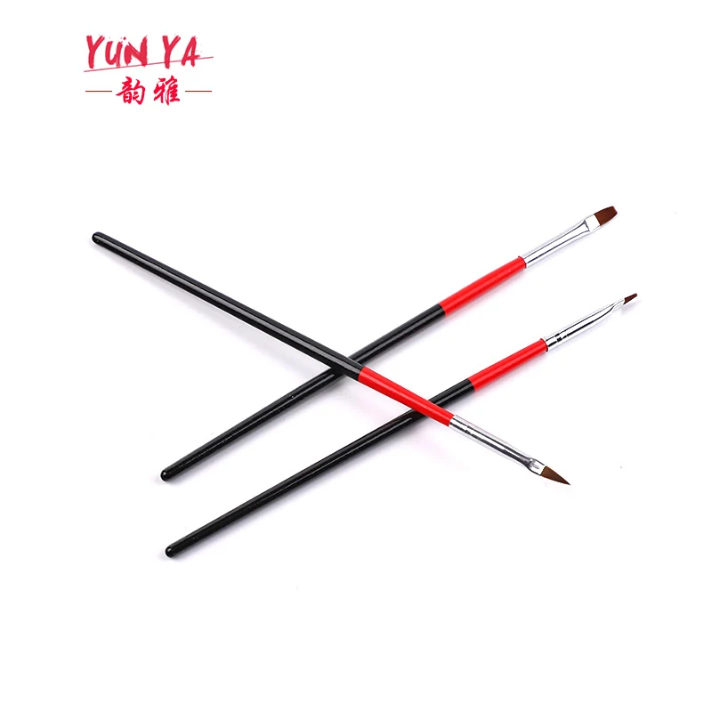 Новый Дизайн кисть для растушевки рисунки на ногтях щетки с черной деревянной ручкой и нейл-арта колонок