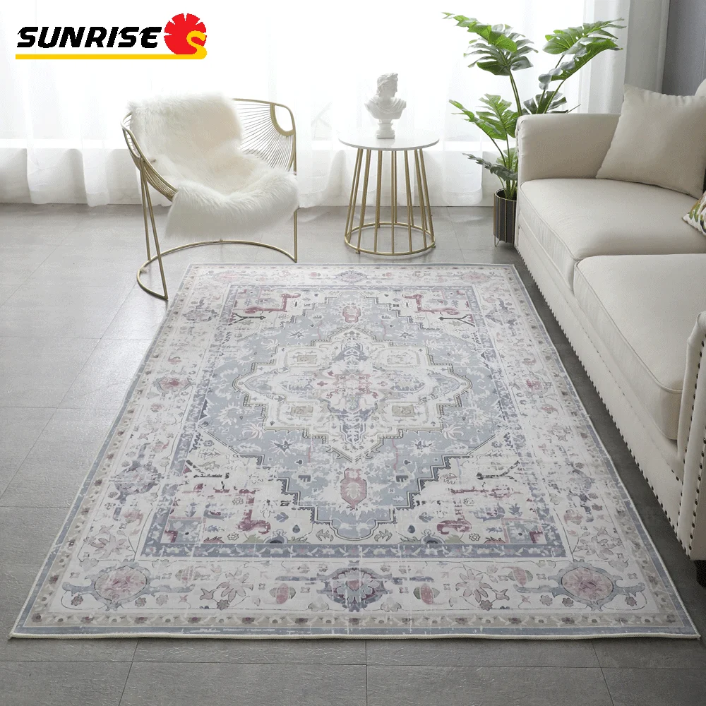Custom Persian design with anti slip backing printed carpet for living room