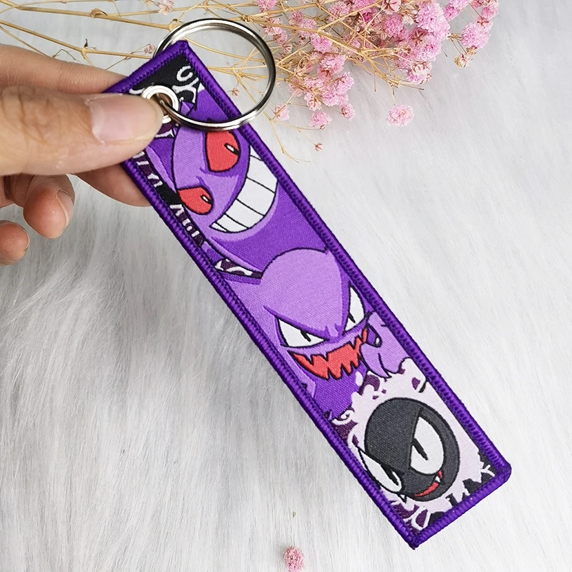 Wholesale Cheap Price Custom Safe Polyester Embroidery Keychain Custom Embroidered Keychain