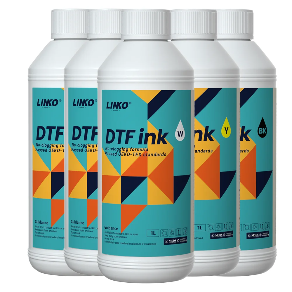 Linko Waterproof Sunproof  Color special DTF Ink 1000ml 500ml 250ml  Use with dtf printer dtf pigment ink