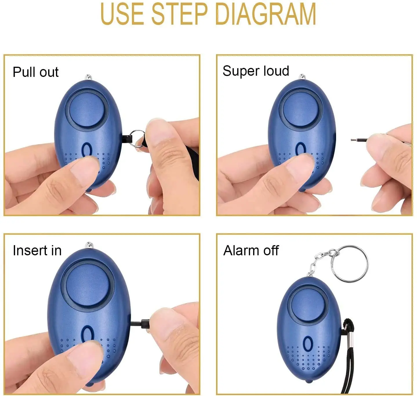 Amazon Hot Sale Wholesale Self Defense Personal Alarm Keychain Pepper Spray Self Defense Keychain for Women