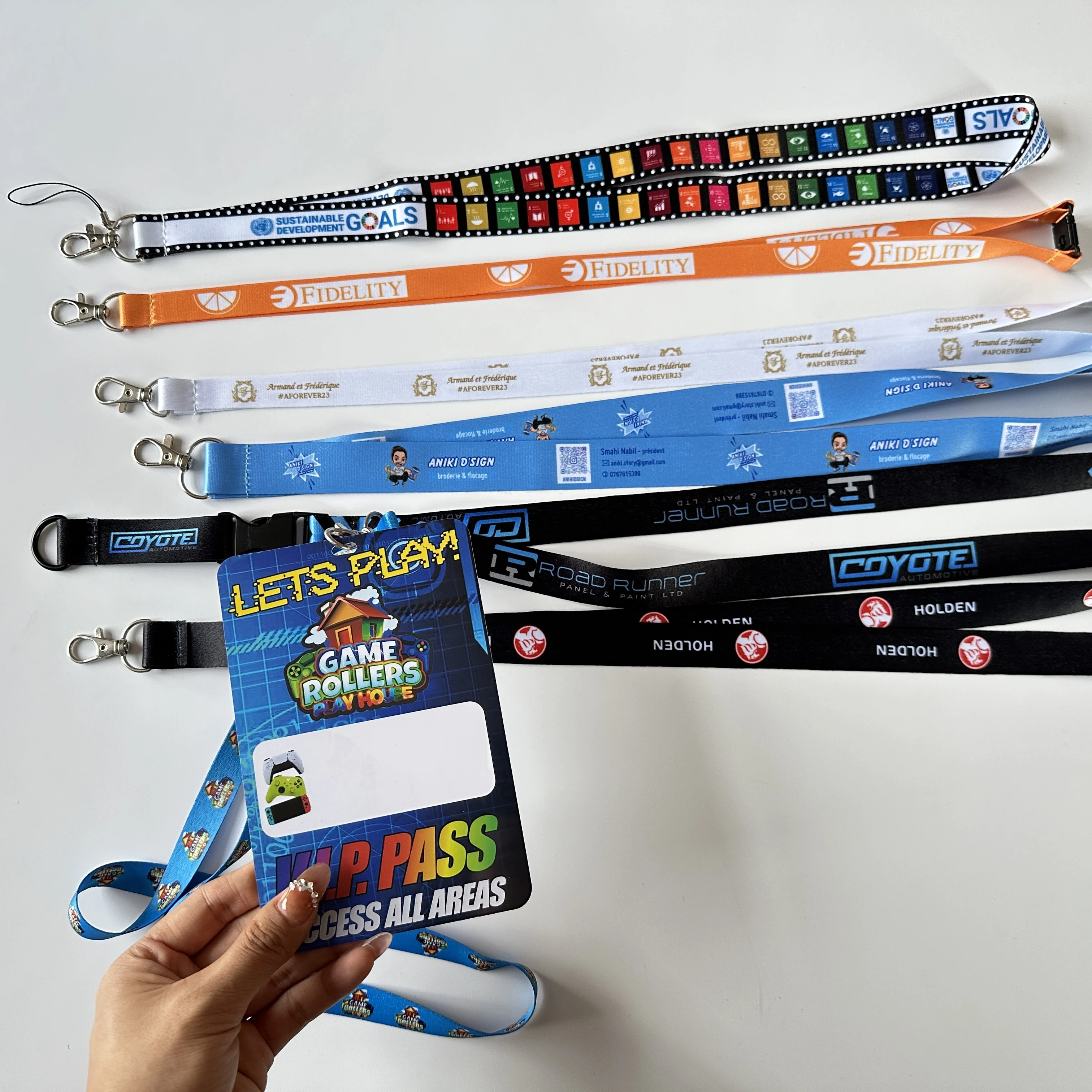 Индивидуальный Логотип принимаем нейлоновый шнурок держатель для карт с держателем удостоверения личности