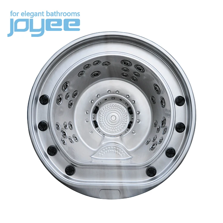 JOYEE freestanding jacuzzi function drop in 6 8 person overflow air bubble massage round whirlpool hot tub outdoor wood spa